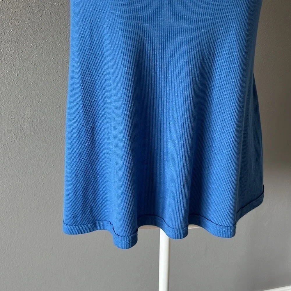 Free People Racer Back Ribbed Tank Blue - Picture 3 of 8
